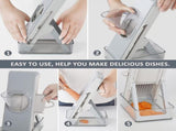 Kitchen secure Mandolin Vegetable Slicer With Adjustable Blades With Container V1263-JX-1938