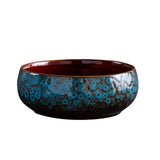 Lotus Bowl Planter x80x93 Glazed Ceramic Water Pot for Indoor Outdoor Use, Shallow Hydroponic V1366-AZ2-W-16754