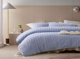 Vintage Design Homewares Parquet Snooze Blue Polyester Cotton Quilt Cover Set Single V442-HIN-QUILTCS-PARQUET-SNOOZEBLUE-SB