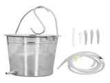 2L Enema Bucket Kit with Silicone Tubing Nozzle Tips Storage Bag Stainless Steel Coffee Milk Barrel V1294-YM0715-3117220132011