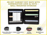 48-Key Cabinet Key Safe with Combination Lock & Keys Wall Mounted Storage V63-954271
