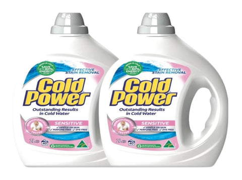 Cold Power 2L Laundry Liquid Effective Stain Remover Sensitive x2 COLDPOWER-2597978X2_NZ