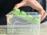 Ice Cube Trays - Ice Cube Tray with Lid and Container - 56 Ice Cube Molds - 2 Containers and Ice V1259-DP01-BO-248