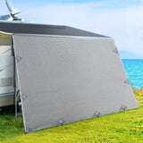 Caravan Privacy Screen Roll Out Awning 4.9x1.95M End Wall Side Sun Shade Grey AWN-CV-B-SS-49