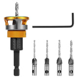 Carbon Steel Countersink Drill Bit Set Wood Heat Resistant Woodworking Drill Bit with Depth Stop V1370-AZ4-10548