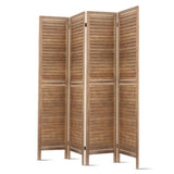 Artiss 4 Panel Room Divider Screen 160x170cm Louver Oak RD-B-0539-4P-BR