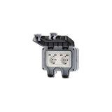 Outdoor Double Wall Socket With Usb Waterproof Heavy Duty Electrical Outlet With Wall Box V1188-MS-227-1552