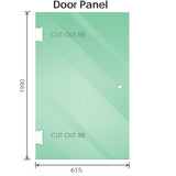 100cm Frameless Diamond Shower Screen Chrome U-Brackets with Durable Brass Hinges V63-932271