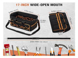17 Inch Heavy Duty Tool Bag - 43cm Wide Open Mouth Organiser - Thickened Wear Resistant Oxford Cloth V888-ELOSUNG18538