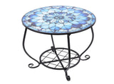 Metal Round Side Table Iron Decorative Patio Accent Table Outdoor Coffee Table for Garden Balcony V1294-YM0901-3116250020312