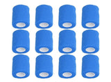 12Pcs Bandage Wrap Natural Latex Elastic Self Adhesive Wrap for Cows Dogs Horses 10cm Blue V1294-YM0523-3111220104713