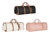 2-in-1 Foldable PU Leather Travel Bag, Convertible Suitcase, Travel Garment Bag for Women White V1237-ZY-203-1996