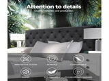 Artiss Bed Head Headboard King Size Fabric - CAPPI Charcoal BFRAME-H-CAPPI-K-CHAR