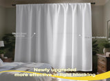 2 Pack White Blackout Curtains for Bedroom, Thermal Insulated Rod Pocket Drapes for Light Blocking V1189-LC-AMZ-00229