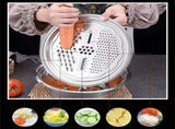 Stainless Steel Basin with Grater 3 in 1 Vegetable Cutter for Kitchen, Vegetable Slicer Grater V1192-AZ-W-16935