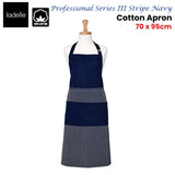 Ladelle Professional Series Stripe Navy Cotton Apron 70 x 95 cm V442-LDE-APRON-PROSERIES-NAVY-SH