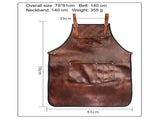 Brown B Chef Apron For Men Women Waterproof Leather Apron With Pockets Cross-Back Straps For Kitchen V1189-WXFWAL-20260319-01162