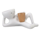 Funny Succulent Planter Resin Lying Guy Figure Fun Flower Pot for Indoor Plants Home Garden Decor V1294-YM0901-3111250043011