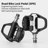 Self Lock Clip In Bike Pedals LOOK KEO Cleat MTB Road 700C Hybrid BMX - Rockbros Black V382-LOOKKEOPEDALSCLIPIN