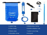 Blue portable shower bag, camping shower, TPU shower bag, hanging outdoor shower, 6L shower bag, V1106-132-BLA-24694