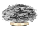 Feather Table Lamp USB Type C 5V Touch Control Stepless Dimming LED Table Lamp for Bedroom Cafe Grey V1294-YM0703-3119230061414