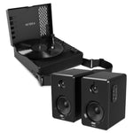 Victrola Revolution Go Turntable - Black + Bundled Majority D40 Bluetooth Speakers V398-VTR-750SB-BLK-MY