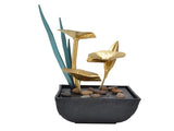 Indoor Tabletop Fountain Lotus LED Waterfall Fountain Ornament Feng Shui Art Craft Home DecorationAU V1294-YM0710-3115210156212