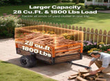 Garden Utility Trailer, 28 Cu. Ft. & 800 kg, ATV UTV Trailer, Tow Behind Steel Dump Trailers, V952-HYTCHCWGK28C4MJ2B001V0