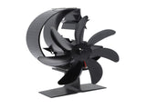 Heat Powered Stove Fan 7 Blade Moon Model Silent Operation Circulating Warm Air Highly Efficient Log V1294-YM0706-3114230120111