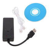 Compact Black USB Modem Adapter with Dual USB Ports for Home Faxing and Fast Internet Connectivity V1366-AZ2-W-17448