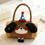 Brown Puppy 100*170cm Cartoon Hand-Carry Roll-Up Blanket - Plush Flannel Nap Blanket with Pillow V888-ELOSUNG50620