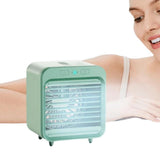 Portable Air Conditioner Fan 3 Speeds Cooling Humidifier Fan for Room Desk Bedroom Office Green V1263-JX-7214-1