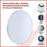 90cm Round Wall Mirror Bathroom Makeup Mirror by Della Francesca V63-833701