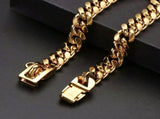 Heavy-Duty Metal Cuban Link Dog Collar with Bone Charm 14mm Stainless Steel Hip-Hop Chain Necklace V1341-ZY-3AAZ2ATY-BLACK-14MM61CM24IN
