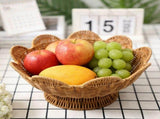 Small Round Rattan Weaving Fruit, 12.2' Woven Wicker Bowl, Multi-Functional Tabletop Storage V1366-AZ2-W-22876