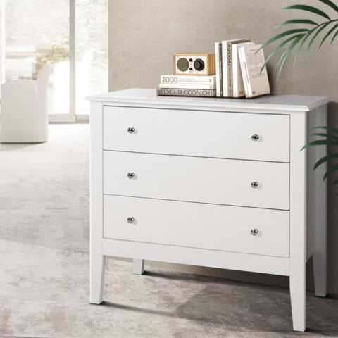 Artiss 3 Chest of Drawers - BRITTANY White FURNI-P-LBOY-3D-WH-AB