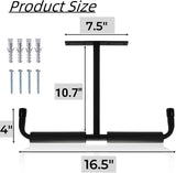4 Pack Overhead Garage Storage Hooks, 16.5" Heavy Duty Ceiling Mount Hangers, Double T-Bar Metal V1259-DP01-A-875