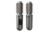 2 in 1 Cordless Hair Straightener Brush Curling Iron with LCD Display-White V1263-JX-7413-1