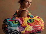 Hippie Bohemian Quilted Weekender Travel Bag, Multifunctional Tote Bags with Zipper, Retro Book V1107-CS-YISEE27
