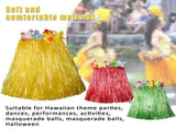 10pc Hawaiian Adult Luau Flowered Grass Skirt, 23 inch Long Hula Skirt Holiday Christmas Party V1192-AZ-W-10887