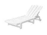 Gardeon Sun Lounge Beach Chair HDPE Adirondack Lounger Patio Outdoor Furniture with Wheels White FF-LOUNGE-ADHE-WH