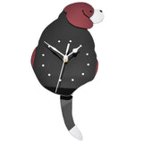 Wall Clock Swing Dog DIY Simple Fashion Silent Frameless Wall Clock With Swing Tail Home Office V1294-YM0523-3115220018611