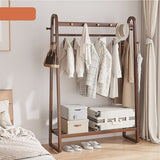 Dark Wood 160x100cm Clothes Rack Slim Stylish Space Saving V63-840821