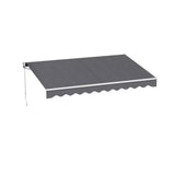 Instahut Retractable Folding Arm Awning Manual Sunshade 3M X 2M Grey AWN-B-ARM-30X20-GREY