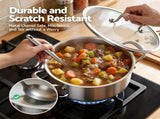 5-Star Chef 4.5L 24cm Stainless Steel Dutch Oven Pot with Lid and Stay-Cool Handle DTO-SS-POT-4.5L-SL