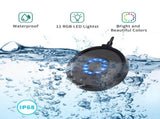 Aquarium Bubble Light LED Fish Tank Bubbler Light, Remote Controlled Aquariums Air Stone Disk Lamp V1107-134-95706