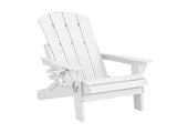 Gardeon Outdoor Chairs Folding Adirondack Beach Chair HDPE Sun Lounge Patio Furniture Garden White FF-BEACH-HEFD-WH
