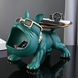 Cool French Bulldog Statue Storage Tray Black Resin Dog Figurine Key Bowl and Candy Organiser with V888-ELOSUNG41582