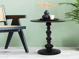 Levede Side Table Vintage End Round Black CH1090-BK