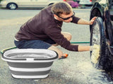 16 L Collapsible Mop Bucket, Foldable Plastic Cleaning Tub with Handle for Laundry, Car Washing, V1189-LC-AMZ-00074